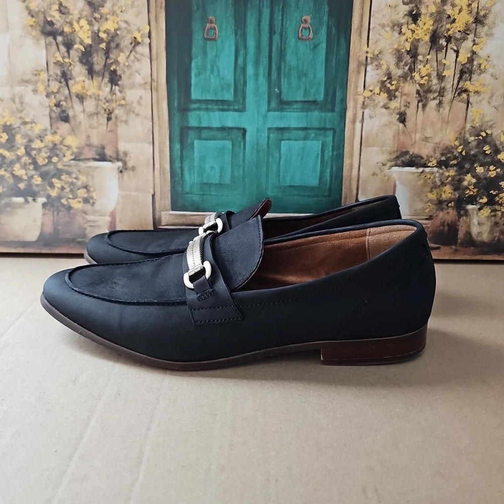 Aldo Blue Nubuck Suede Horse Bit Loafer US Men's 12 Slip On Shoes